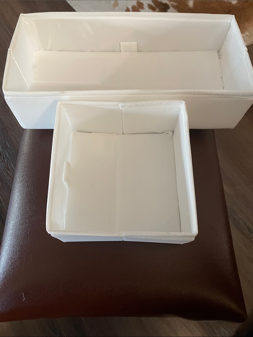 2 White Cloth Draw Organizers